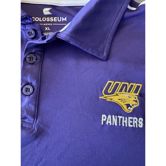 Colosseum University of Northern Iowa Panthers Purple Polo Shirt Men's XL NWT - Picture 3 of 3